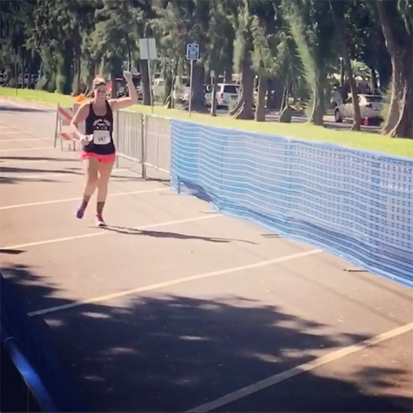 My longest race and run ever. Just began running about 3 months ago. Mother of 2, eating well, running to take care of myself. I simply wanted to prove I could do it. This is training for my first marathon, in December. The Honolulu Marathon.