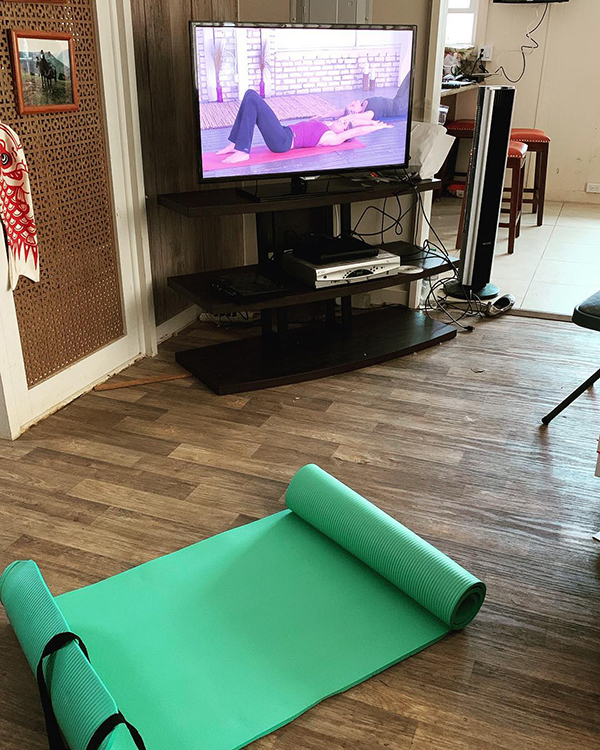 Learning to get fit with yoga. Once I learn the basics, I can try a class in a studio :)